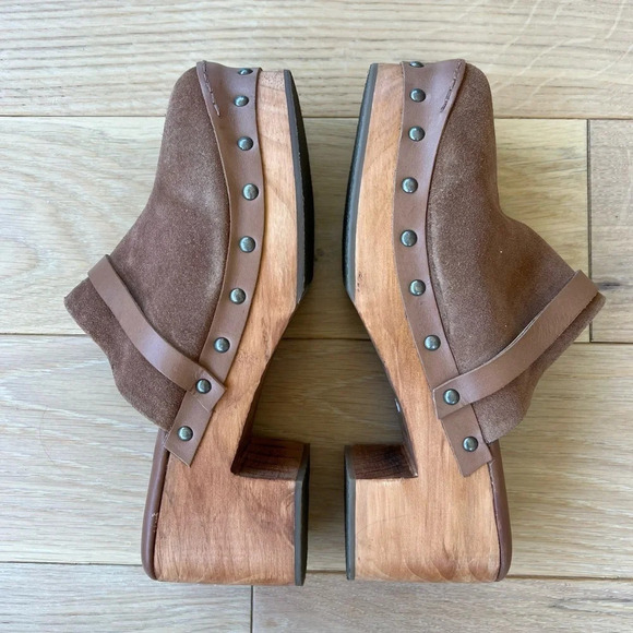 Free People Brown Suede clogs size 8.5 - Picture 10 of 11